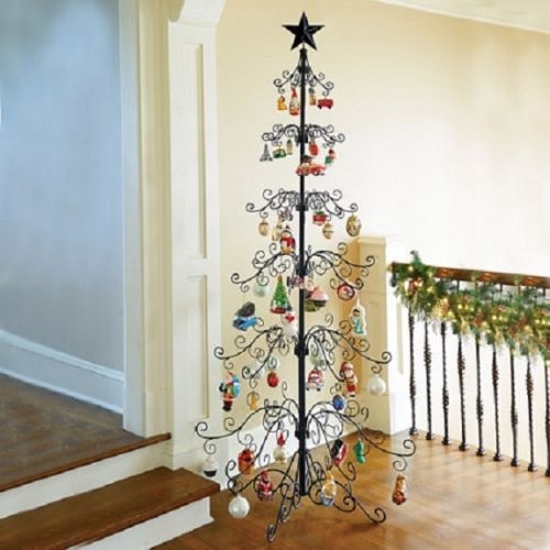 Black Metal Scroll Ornament Tree With Multi Tiered Design