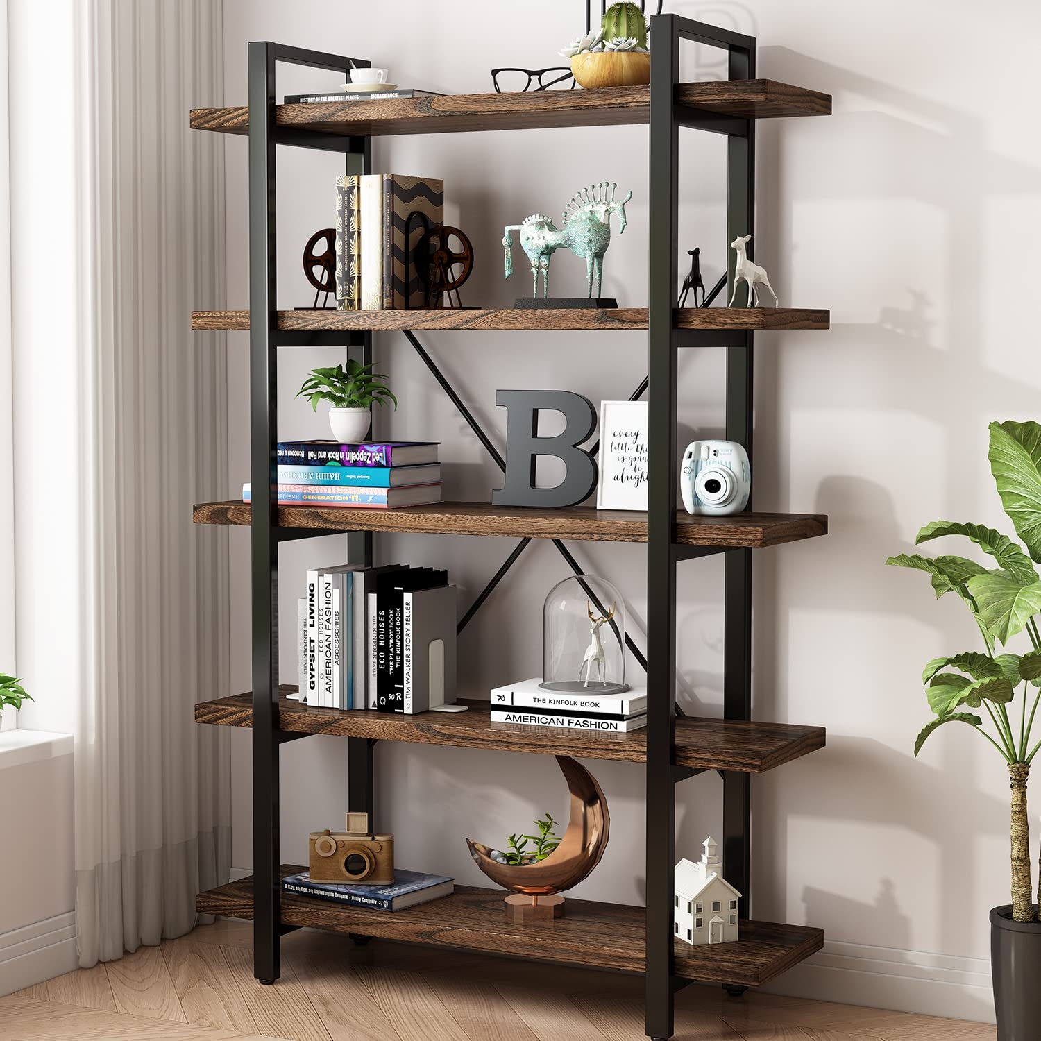 Wood And Metal Shelving