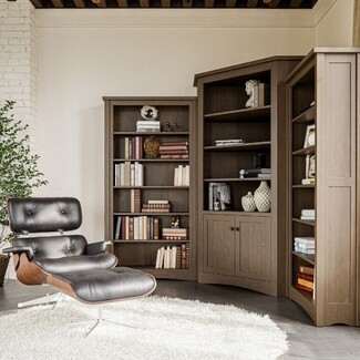 Bookcase Unit Taupe Wood Corner Bookcase Lower Cabinet Doors