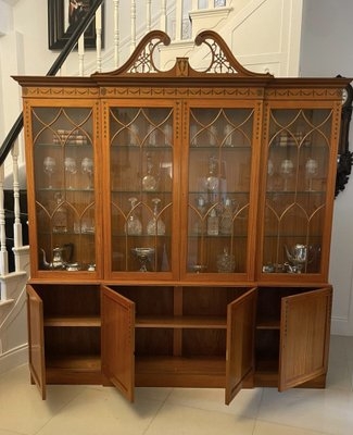 Breakfront Cabinet: Astral Glazing and Honey Satinwood Finish