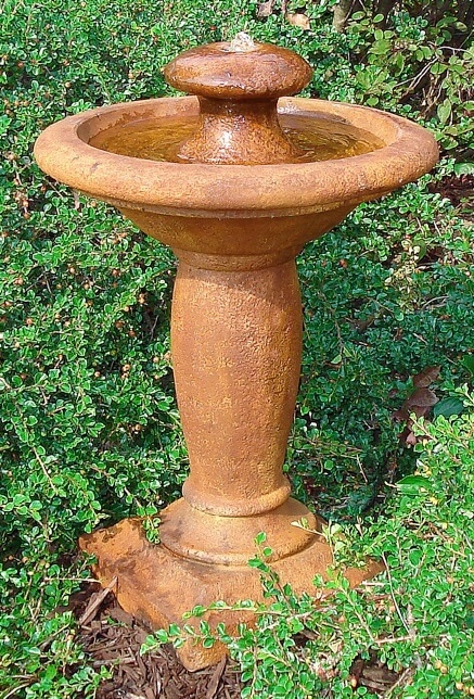 Bubbler Fountain Mushroom Top Weathered Stone Water Feature