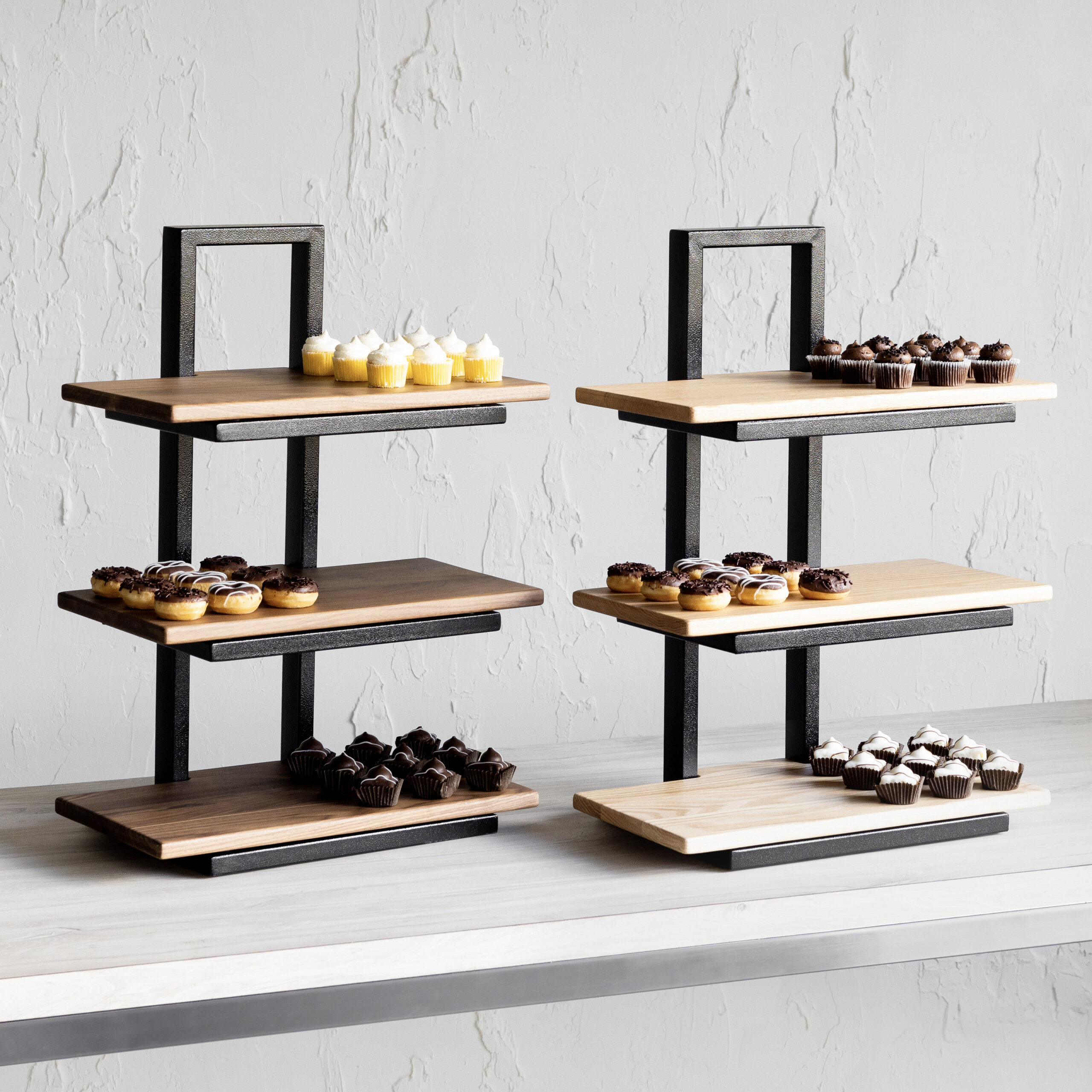 Buffet Display Stand: Industrial Three Tier Modern Dessert Riser