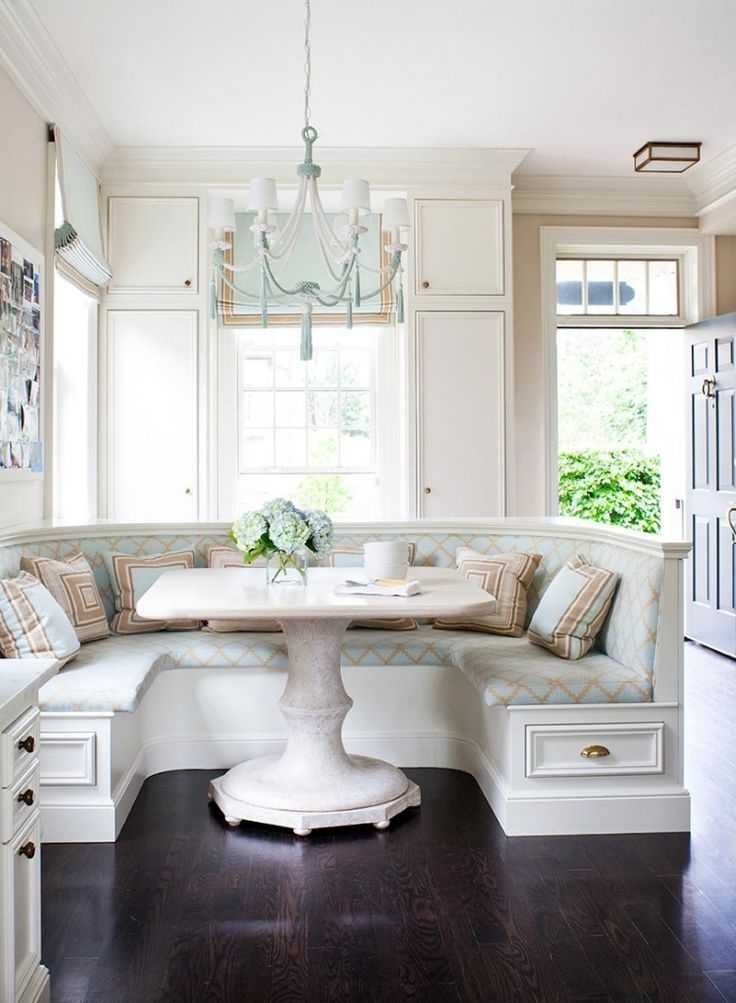 Built In Banquette: U-Shaped Seating with Integrated Drawers