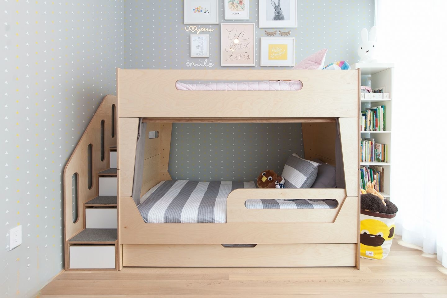 Bunk Bed: Birch Removable Bunk Bed Removable Safety Rail