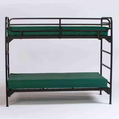 Bunk Bed: Matte Black Industrial Metal Dorm Bunk Bed