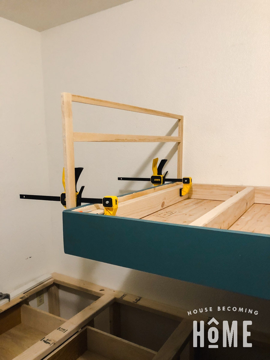 Bunk Bed: Teal Side Panel Modern DIY Bunk Bed Guard Rail