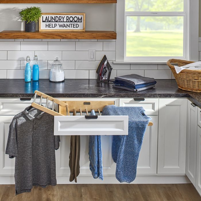 Cabinet Drying Rack with Wood Frame Drying and Metal Rods