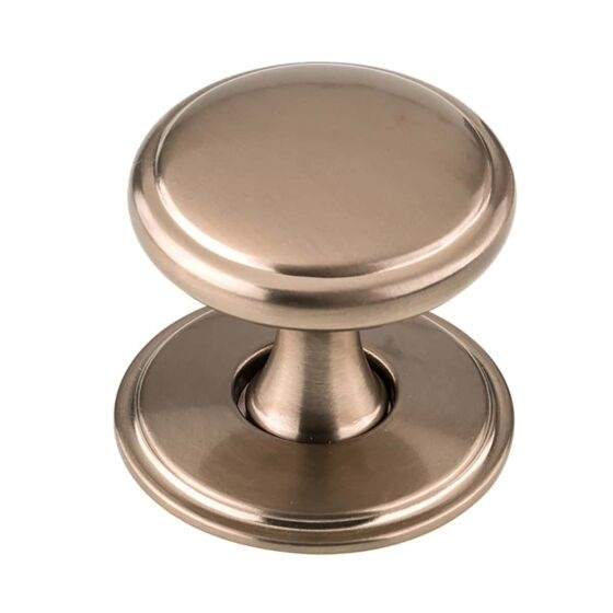 Cabinet Knob 40mm Diameter Stepped Base Brushed Bronze