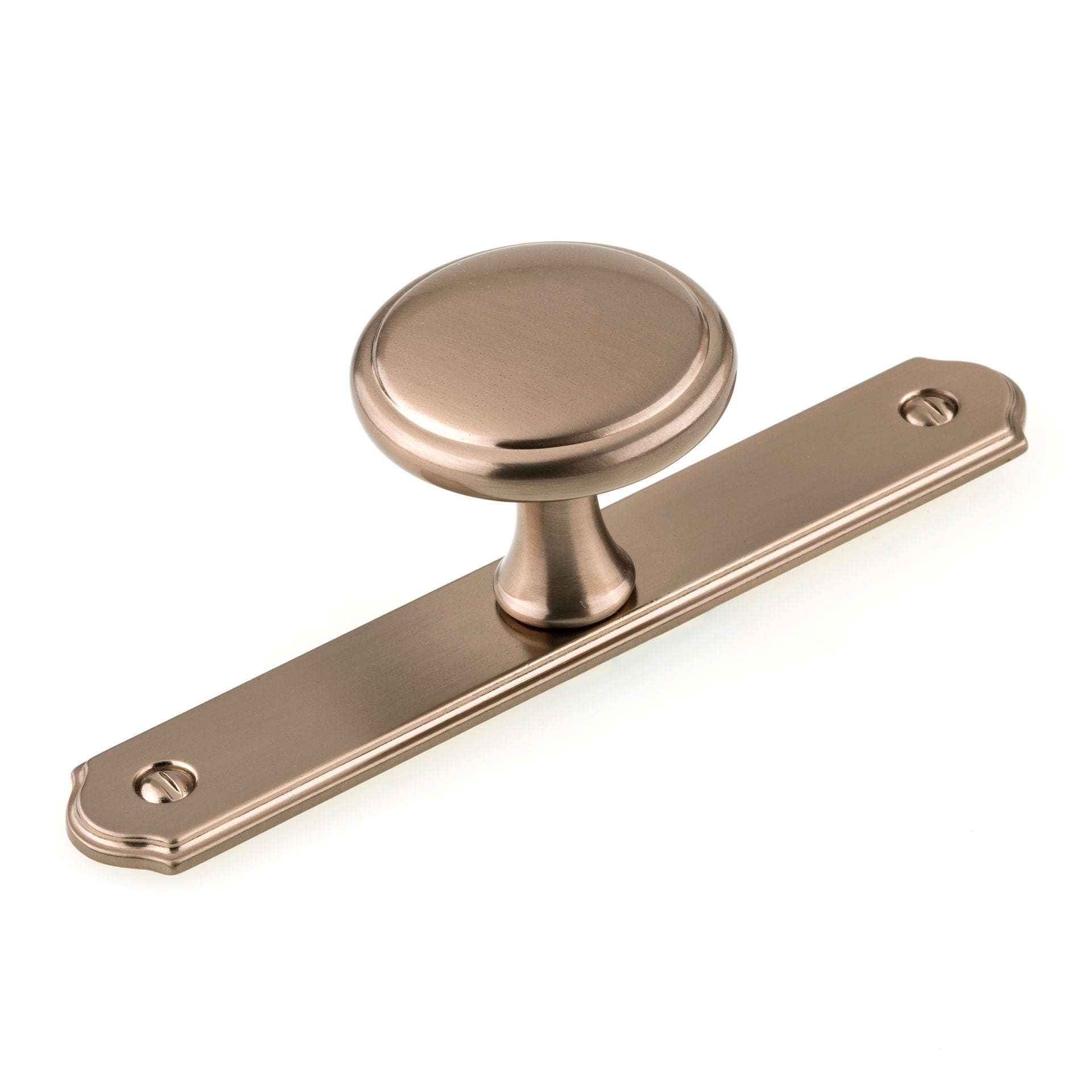 Cabinet Knob Elongated Backplate Brushed Bronze