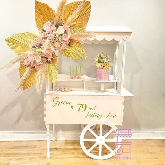 Candy Cart with 70 Inch Height and Collapsible PVC Frame