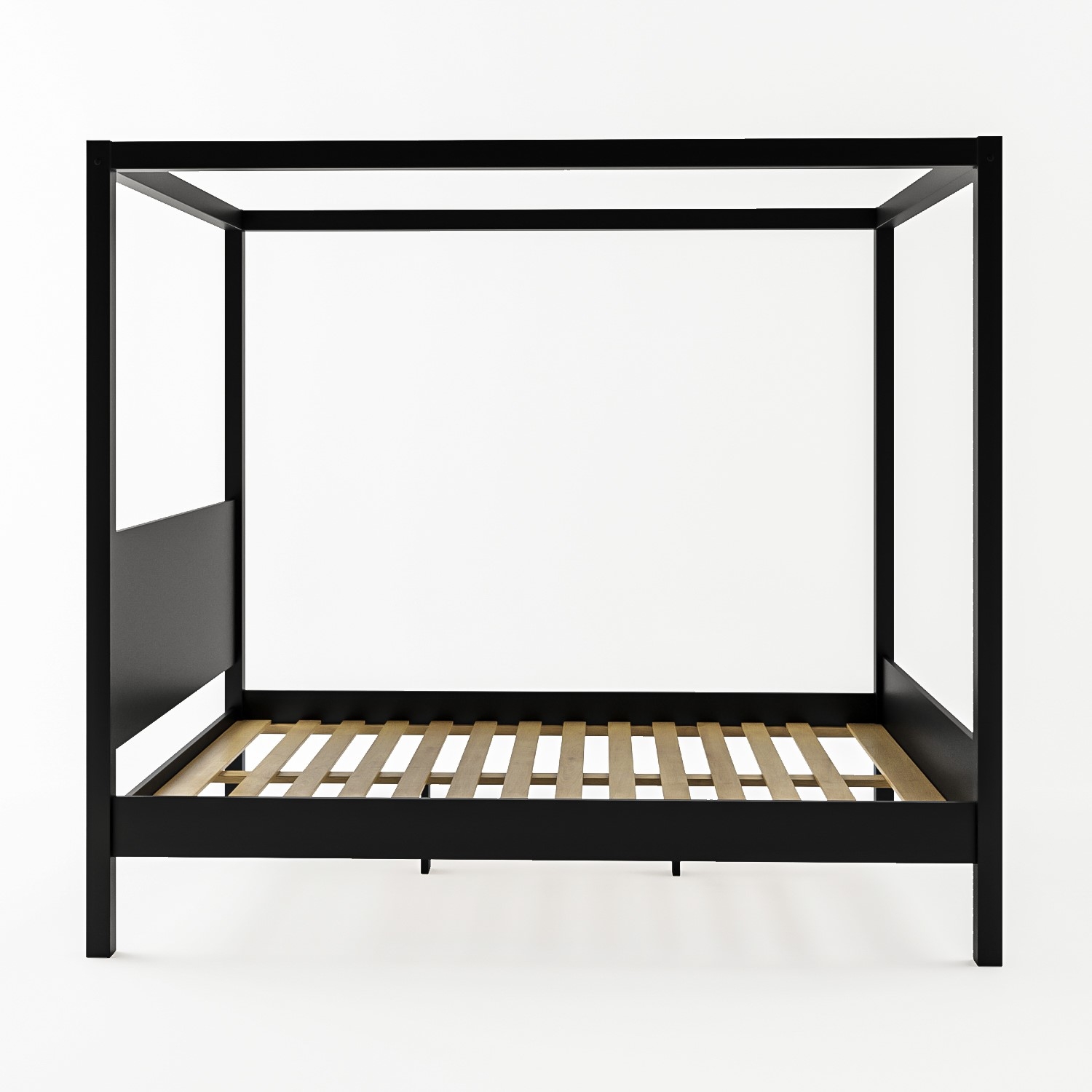 Canopy Bed with Slatted Mattress Support and Low Frame
