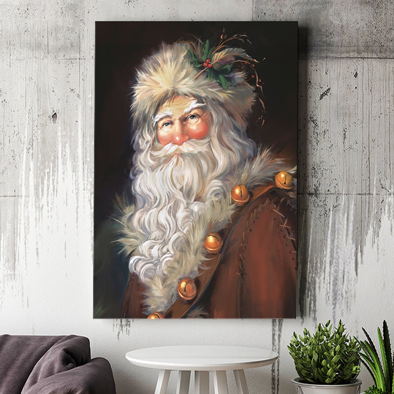 Canvas Print Jingle Bell Accents Nostalgic Father Christmas