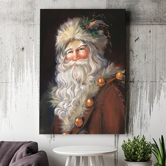 Canvas Print Jingle Bell Accents Nostalgic Father Christmas