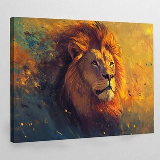 Canvas Wall Art Expressive Splatters Golden Yellow