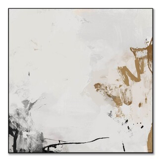Canvas Wall Art: Ochre Accents Painting with Black Frame