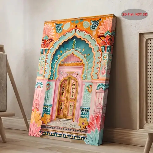 Canvas Wall Art: Scalloped Arch Motif Indian Doorway