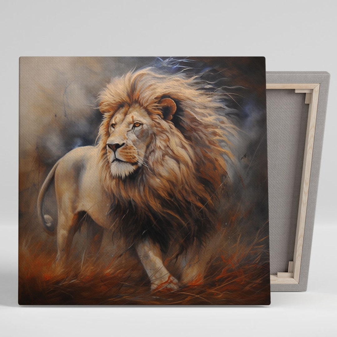 Canvas Wall Art Square Majestic Mane Gallery Wrap