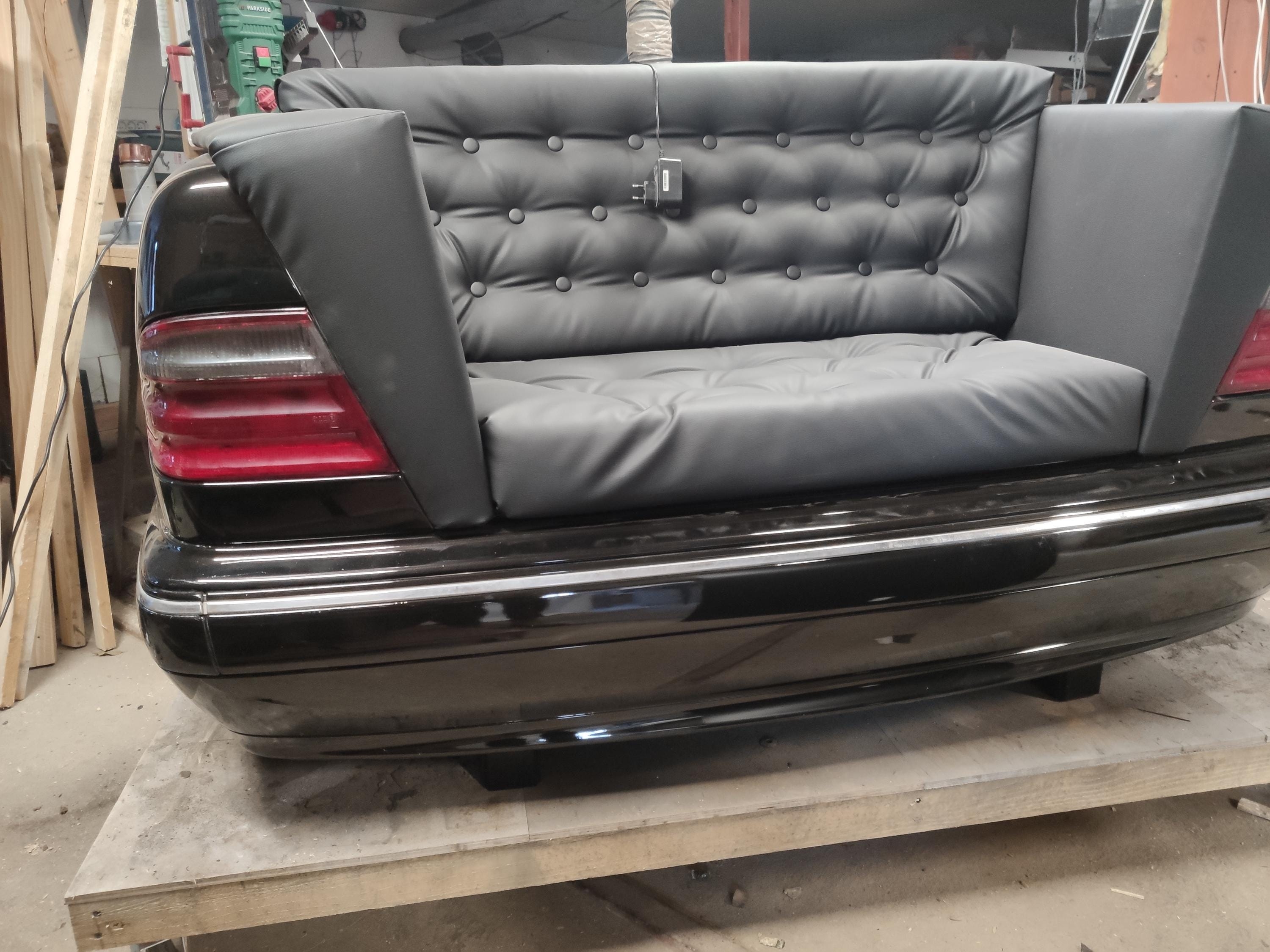 Car Sofa Repurposed Mercedes Trunk Industrial Automotive Couch
