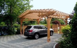 Carport Pergola Arched Timber Roof and Craftsman Joinery