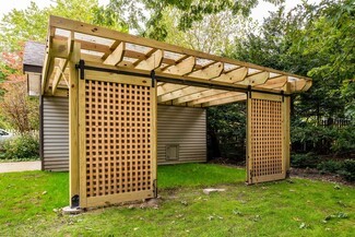 Carport Pergola Sliding Lattice Panels and Barn Door Hardware