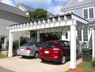 Carport Pergola Style White Posts and Modern Double Carport