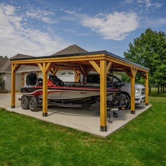 Carport with Timber Frame and 20x20 Footprint Construction