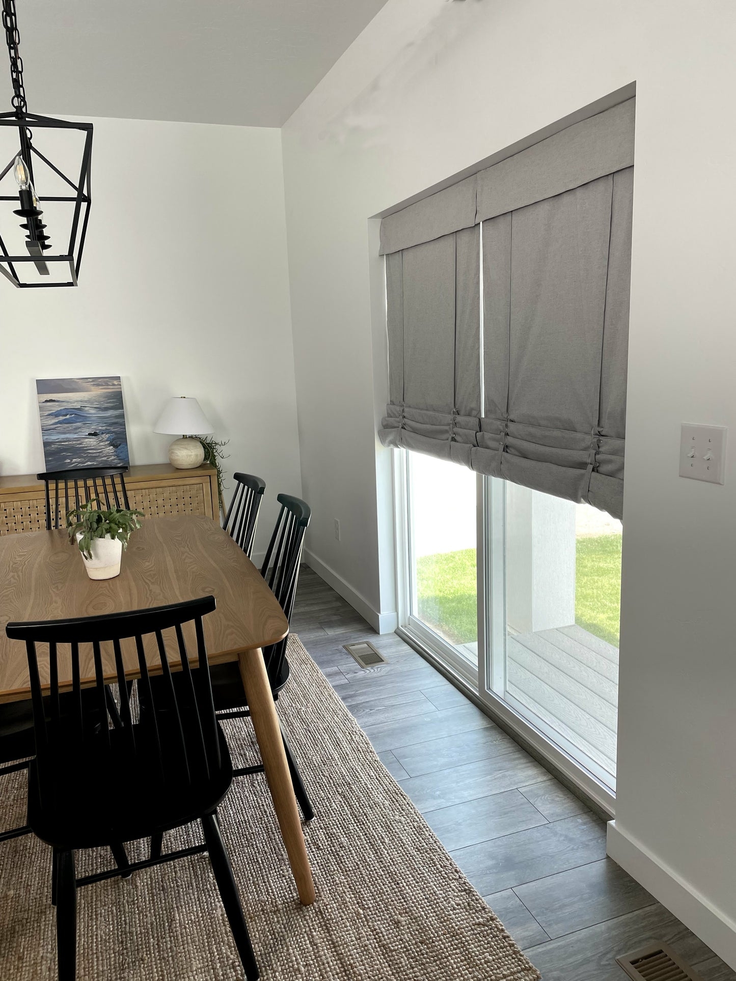 Cascade Curtain: Light Gray Fabric Cascade Curtains Solution
