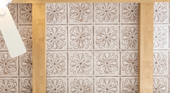 Ceiling Detail: Floral Medallion Pressed Tin Ceiling Texture