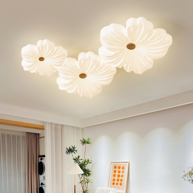 Ceiling Lamp Organic Petal Design Cream Cluster Arrangement