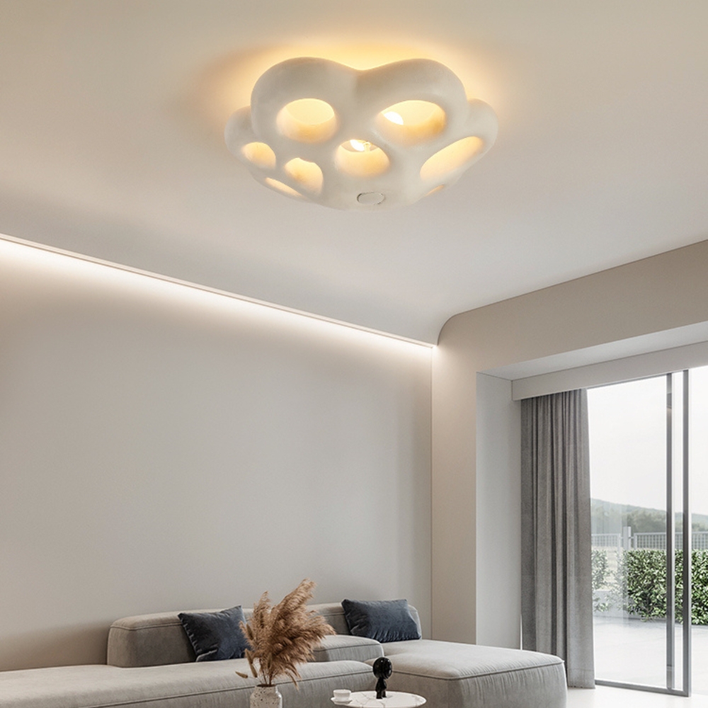Ceiling Light Sculptural Japandi Stone Like Organic Shape