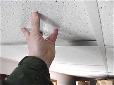 Ceiling Panel: Drop-In Tile with White Pitted Texture