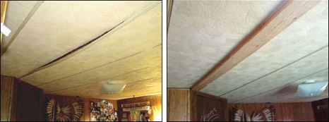 Ceiling Remodel: Honey Oak Decorative Beam Seam Fix
