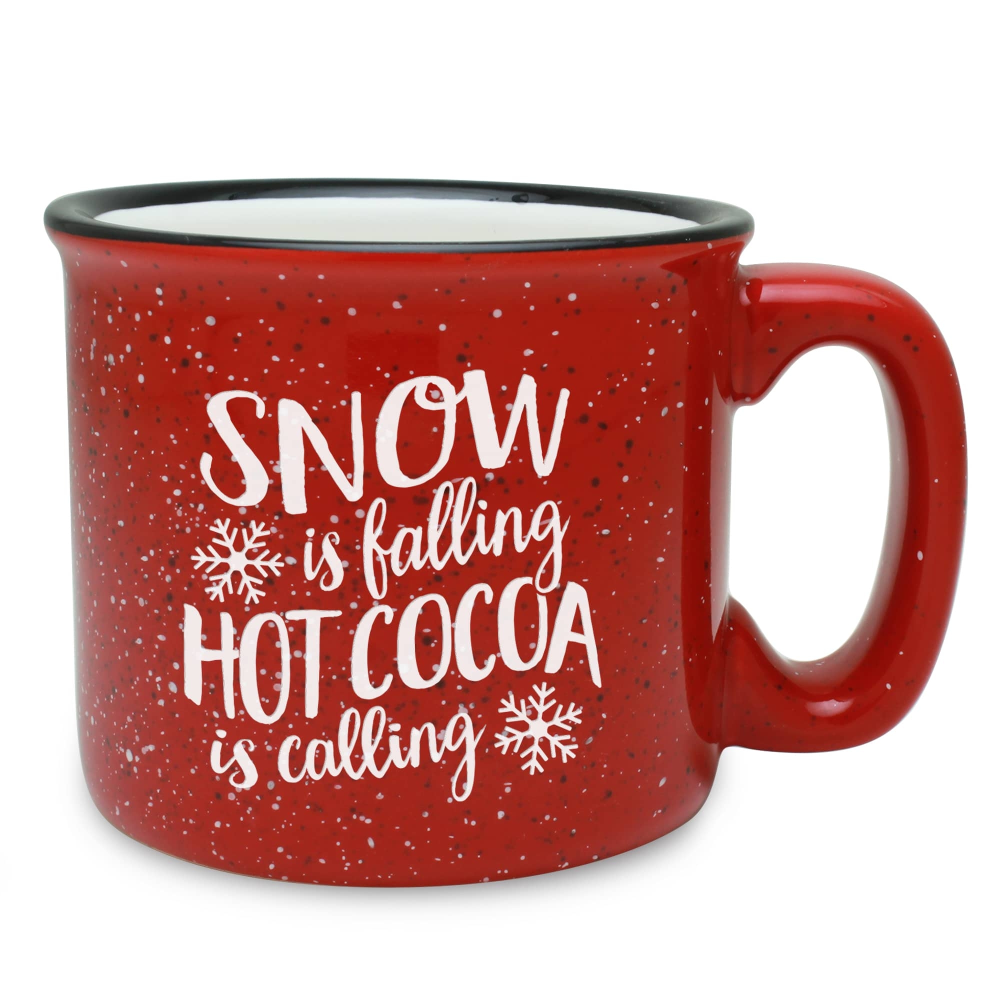 Ceramic Mug: Red Speckled Glaze Santa Fe Style Seasonal Coffee Cup