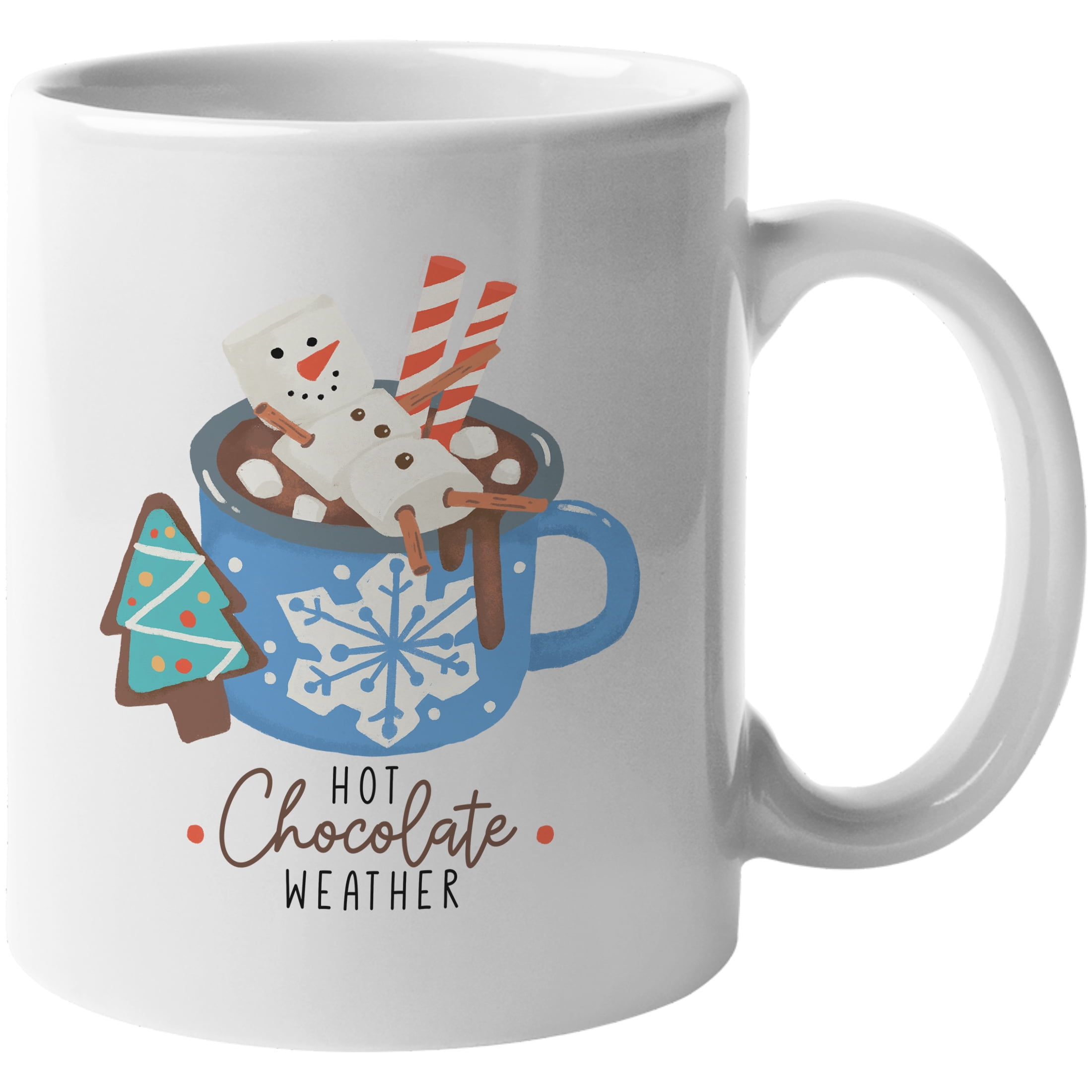 Ceramic Mug: Snowman Illustration Cute Winter Hot Chocolate Mug