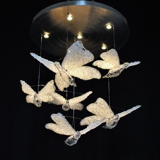 Chandelier Granulated Glass Motifs Artistic Glass Lighting