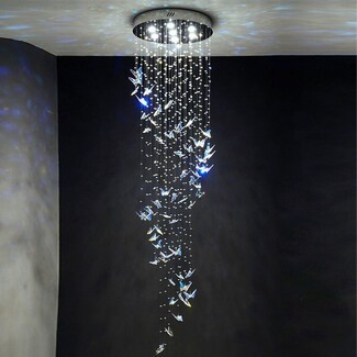 Chandelier Iridescent Facets Modern Crystal Spiral Pendant