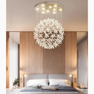 Chandelier Spherical Silhouette Glamorous Butterfly Globe