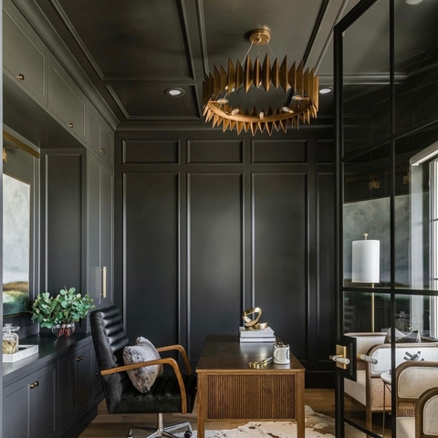 Chandelier with Sawtooth Design for Moody Office Decor