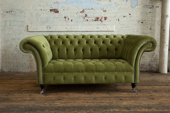 Chesterfield Sofa Nailhead Detail British Tufted Velvet