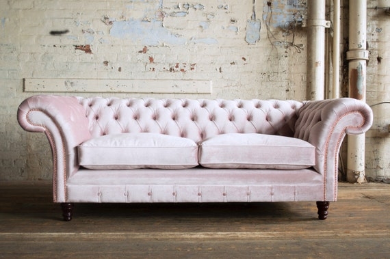 Pink Velvet Settee