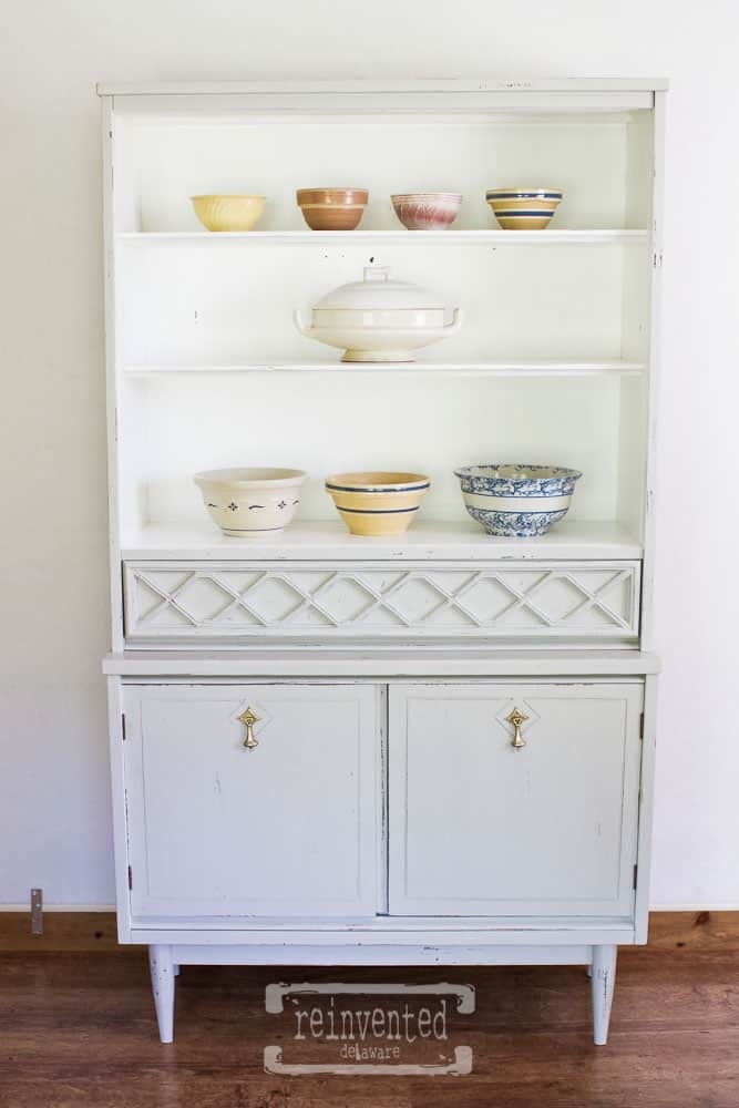 China Cabinet Lattice Drawer Front White Painted