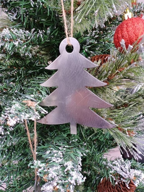 Christmas Ornament Laser Cut Metal With Jute String Hanger