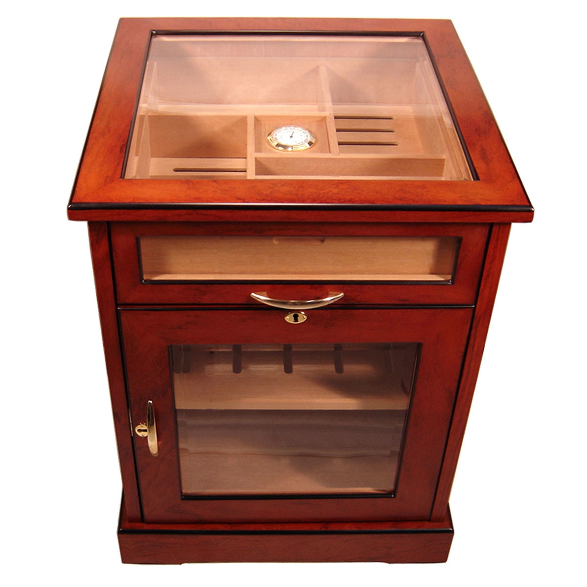 Cigar Cabinet Humidor Hygrometer Display End Table