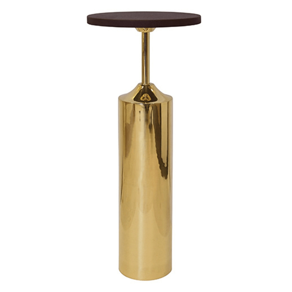 Cigar Table Cylindrical Pedestal Polished Gold Stand
