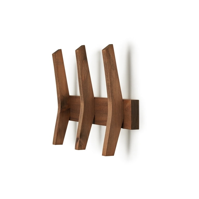 Coat Rack with Angular Silhouette and Angular Wall Hooks