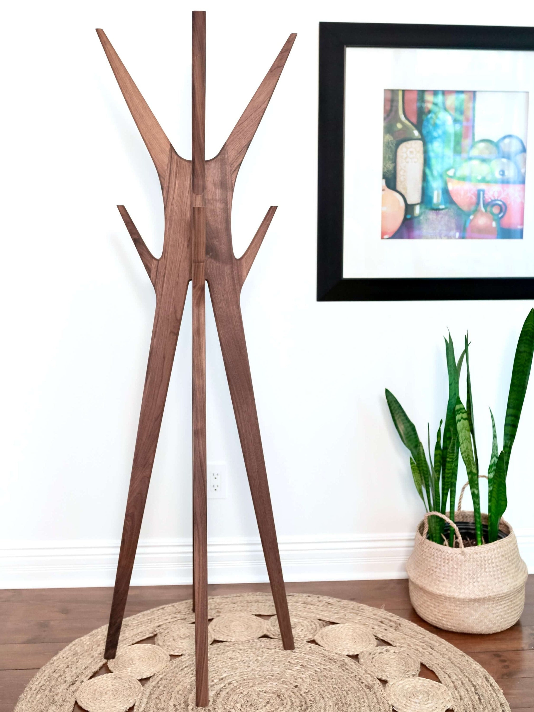 Coat Rack with Sculptural Branches and Organic Branch Stand