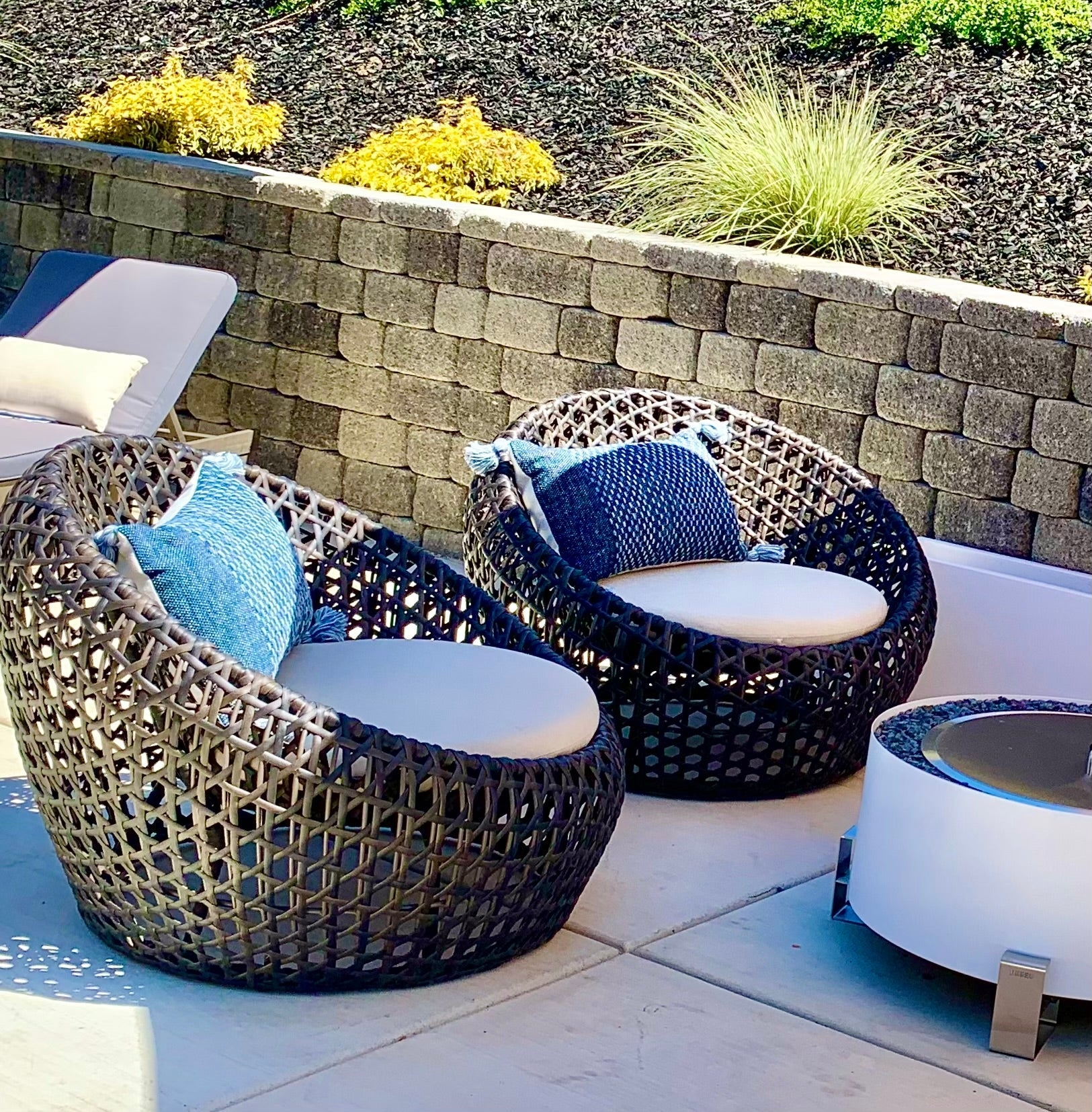 Cocoon Chair in Charcoal Wicker with Open Weave Pattern