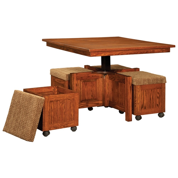 Coffee Table Set Nested Benches Space Saving Furniture Set