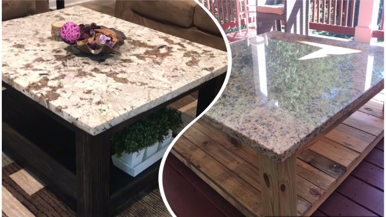 Coffee Table Storage Shelf Mixed Material DIY Stone Furniture