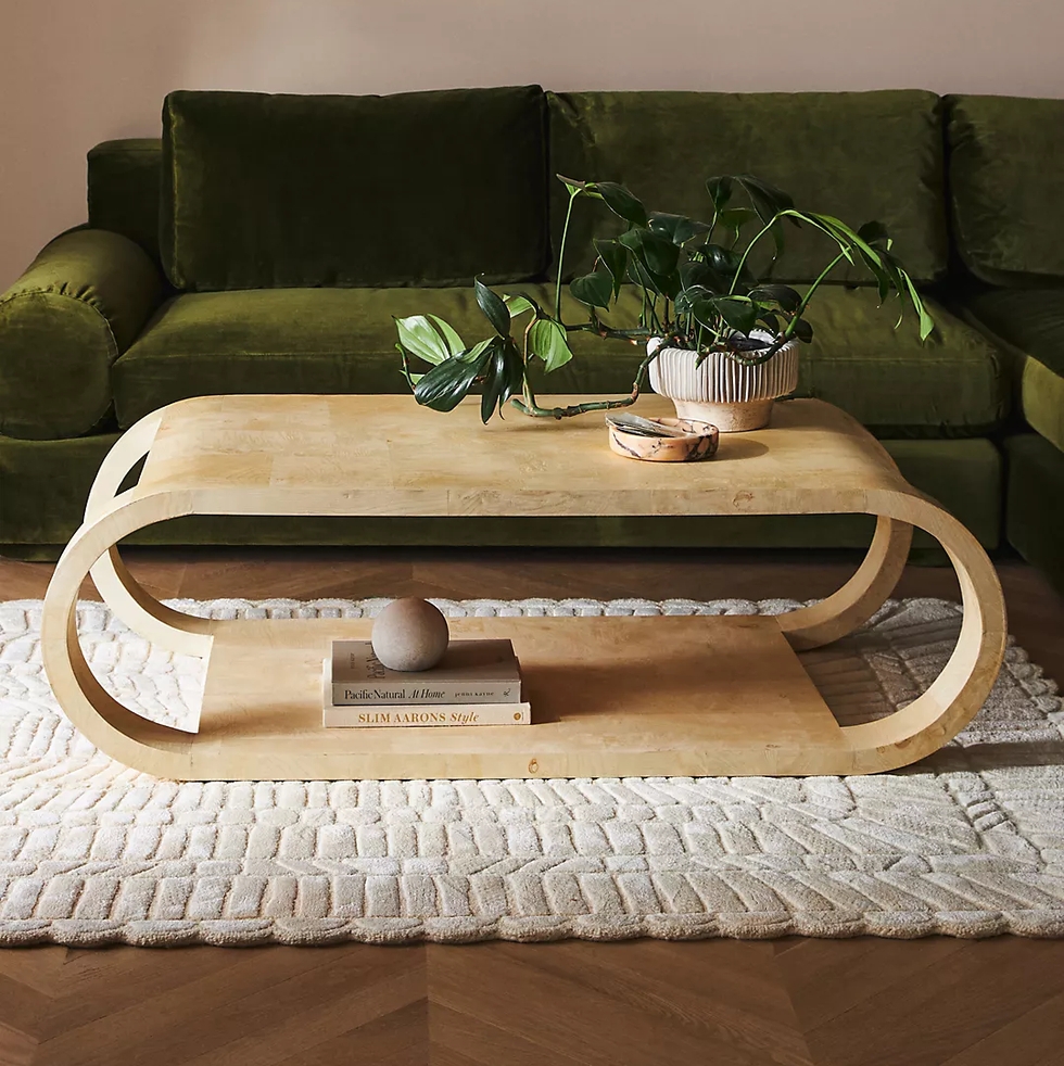 Coffee Table with Continuous Loop Frame and Pill Silhouette